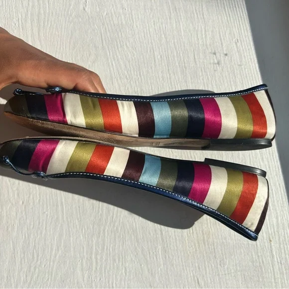 🛑SOLD🛑Vintage Coach Women's Striped Ballet Flats - Multicolor, 7.5 - Picture 8 of 10